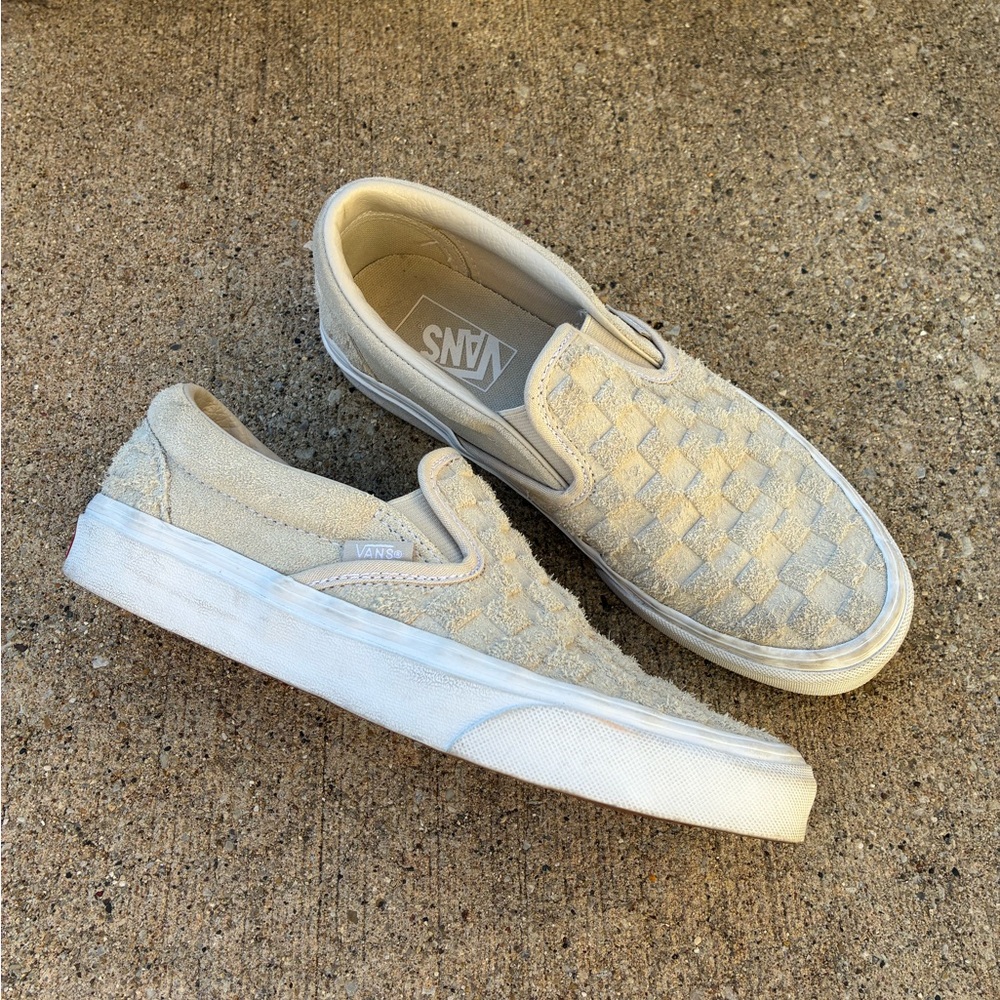 Vans Slip On Suede Checkered leather sz 8